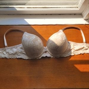 Aerie Beige Lace Pushup Bra
